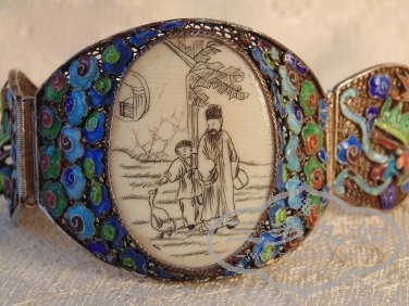 Chinese Cloisonne and Ivory Bracelet 2.jpg