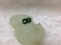 【铭】清中 浓绿带沁翡翠双连环 350