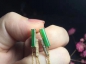 ★┋筆墨紫燕┋18k金镶满绿翡翠钻石流苏耳环耳坠