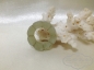 【铭】明 老和田青白玉双面花口小环 400